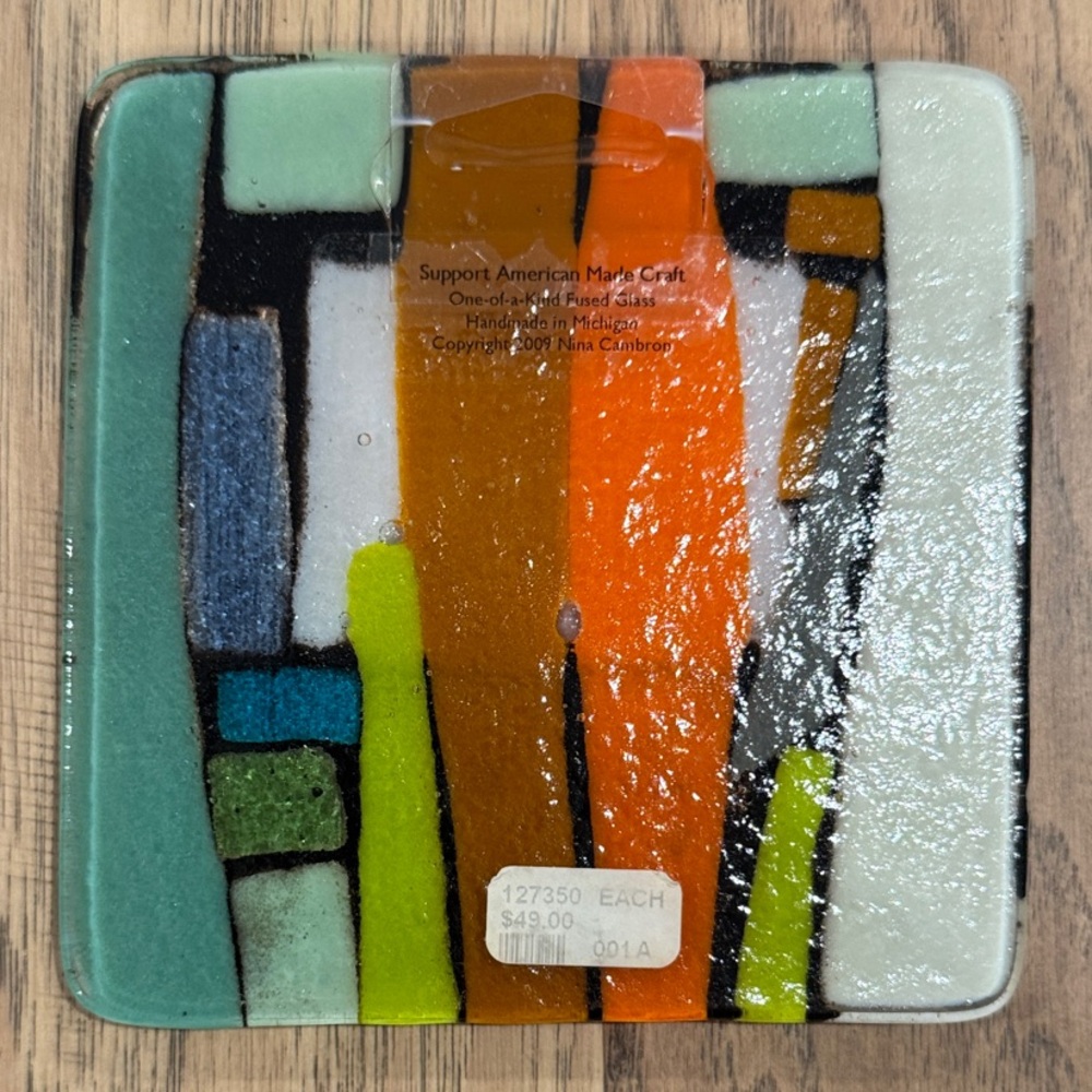 Nina Cambron Fused Glass Art Tile - Picture 2 of 2